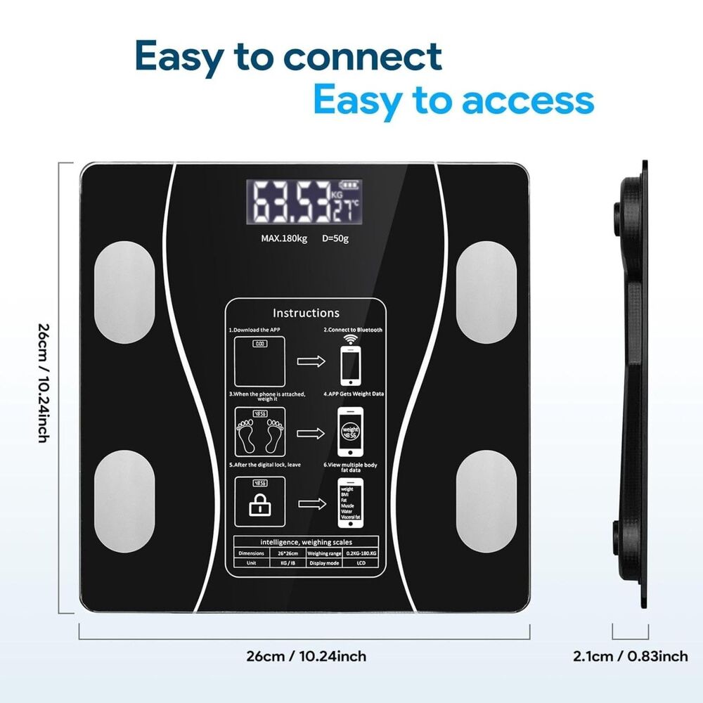 NIB Smart Bluetooth Body Fat Scale – Your New Ultimate Fitness Sidekick! - Picture 7 of 9